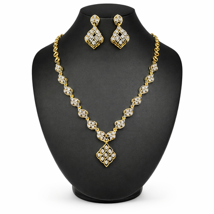 Classic Gold Crystal Pendant Set