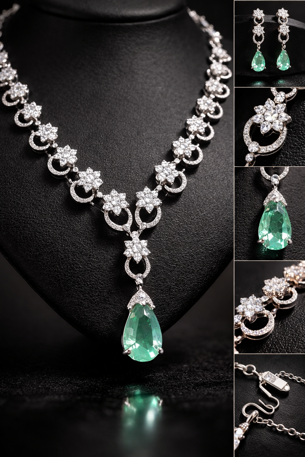 Celeste Green Drop Necklace