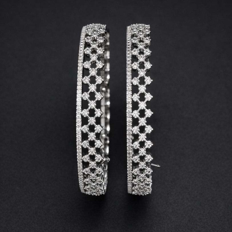 Silver Aura Lace Bangles