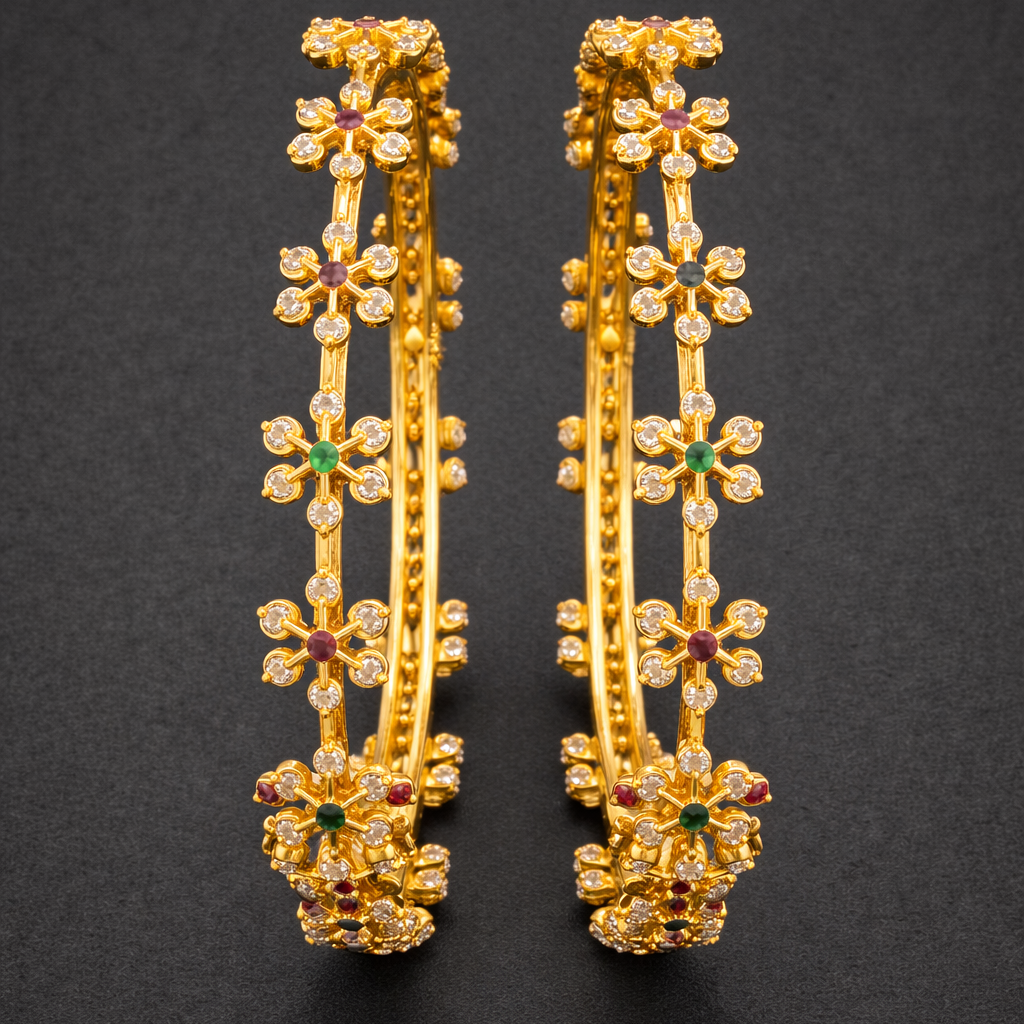 Classic Blossom Stone Bangles
