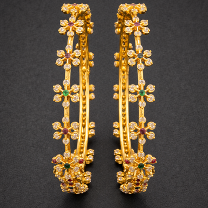 Classic Blossom Stone Bangles