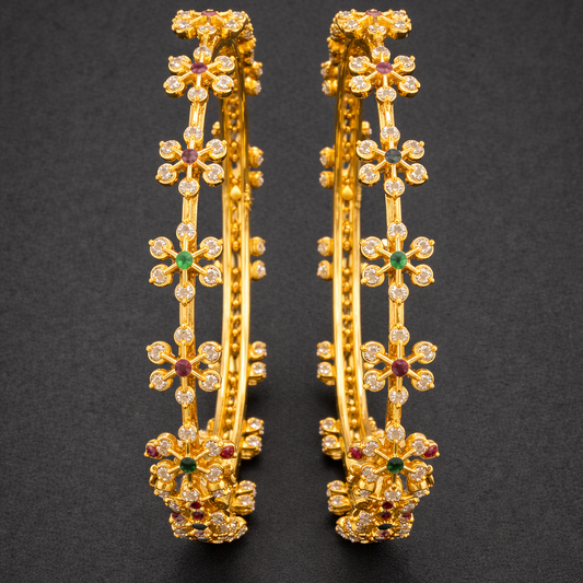 Classic Blossom Stone Bangles