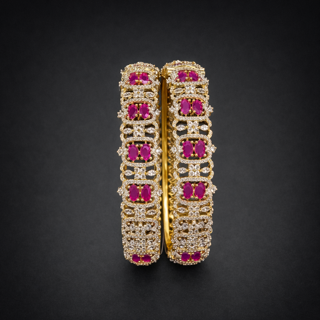 Ruby Pink AD Designer Bangles