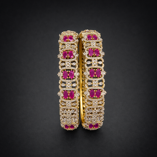 Ruby Pink AD Designer Bangles
