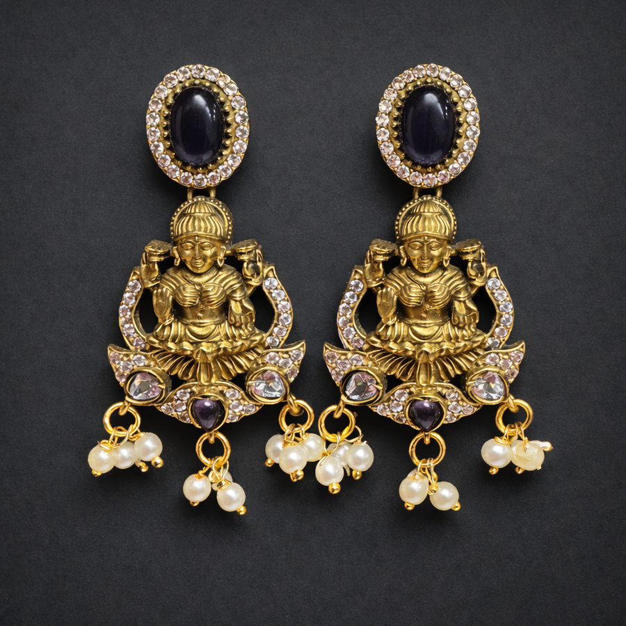 Lakshmi Antique Pearl Drop Earrings