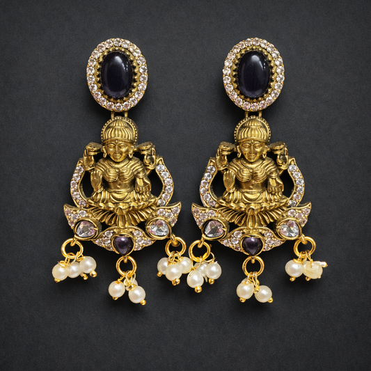 Lakshmi Antique Pearl Drop Earrings