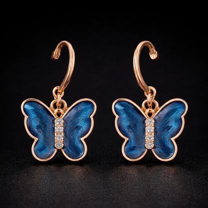 Butterfly Crystal Drop Earrings