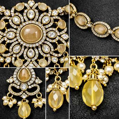 Golden Aura Polki Bridal Necklace Set