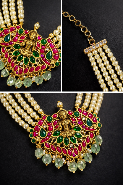 Lakshmi Temple Pearl Necklace
