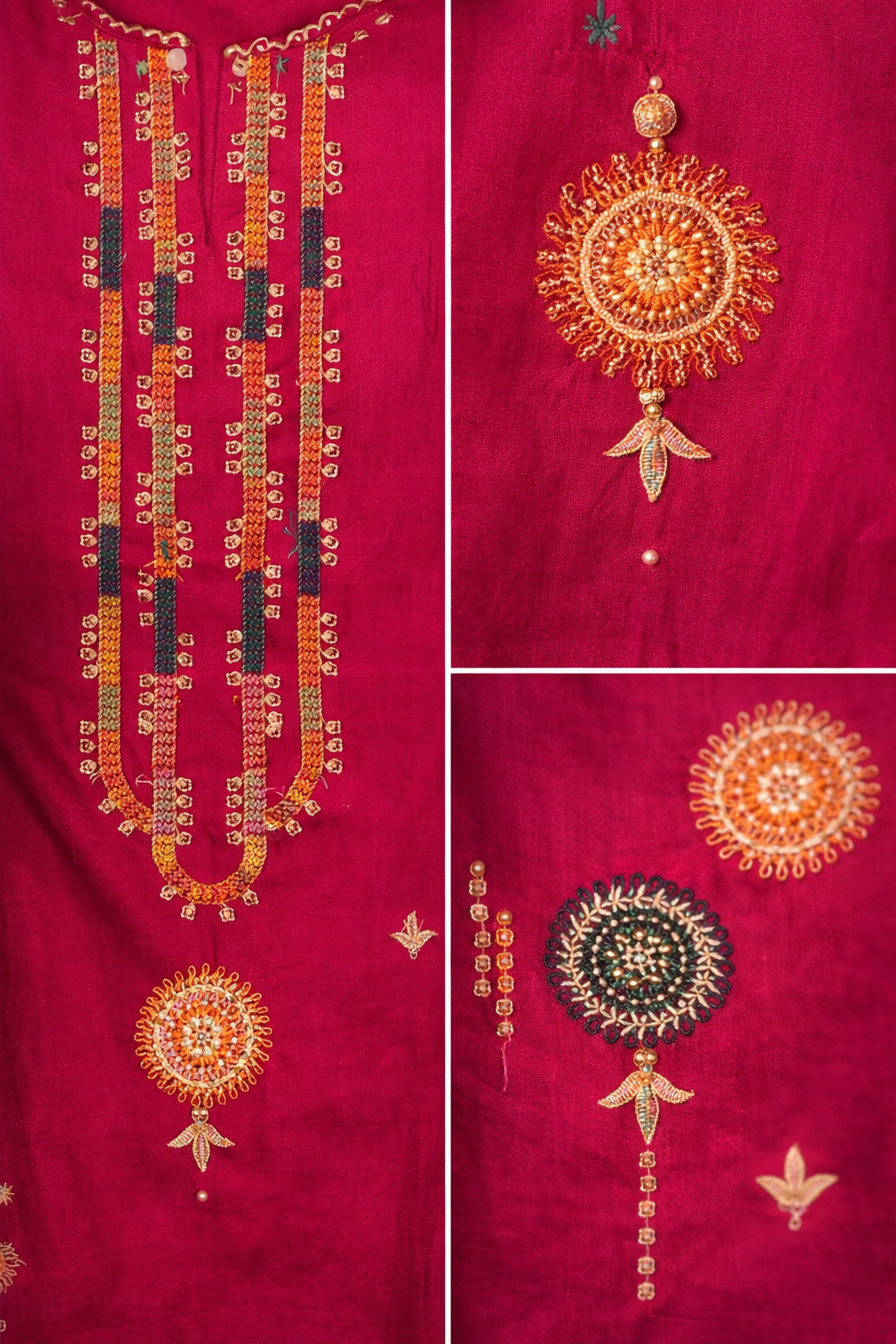 Rani Pink Festive Silk Kurti Set with Designer Dupatta