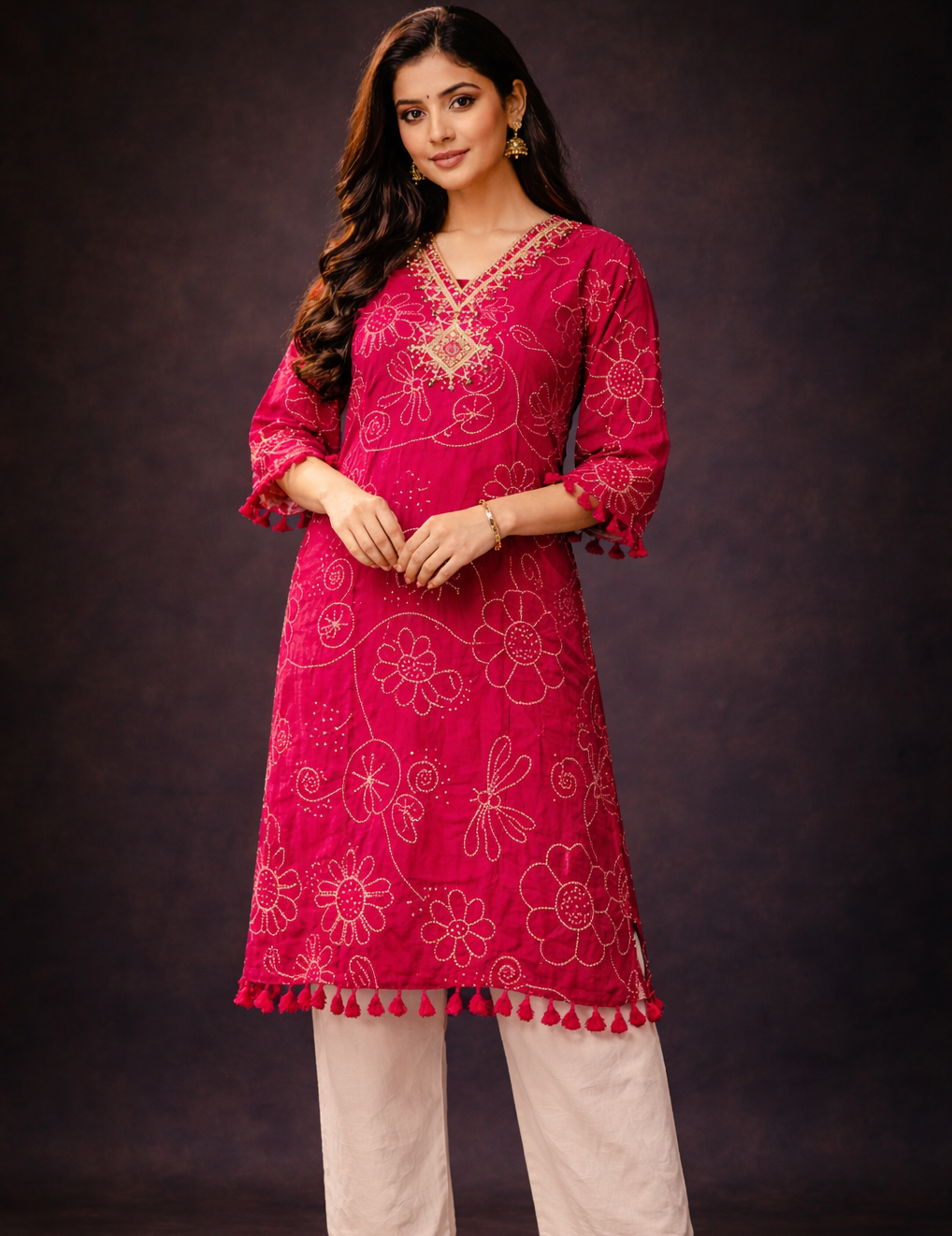 Royal Pink Heritage Kurti
