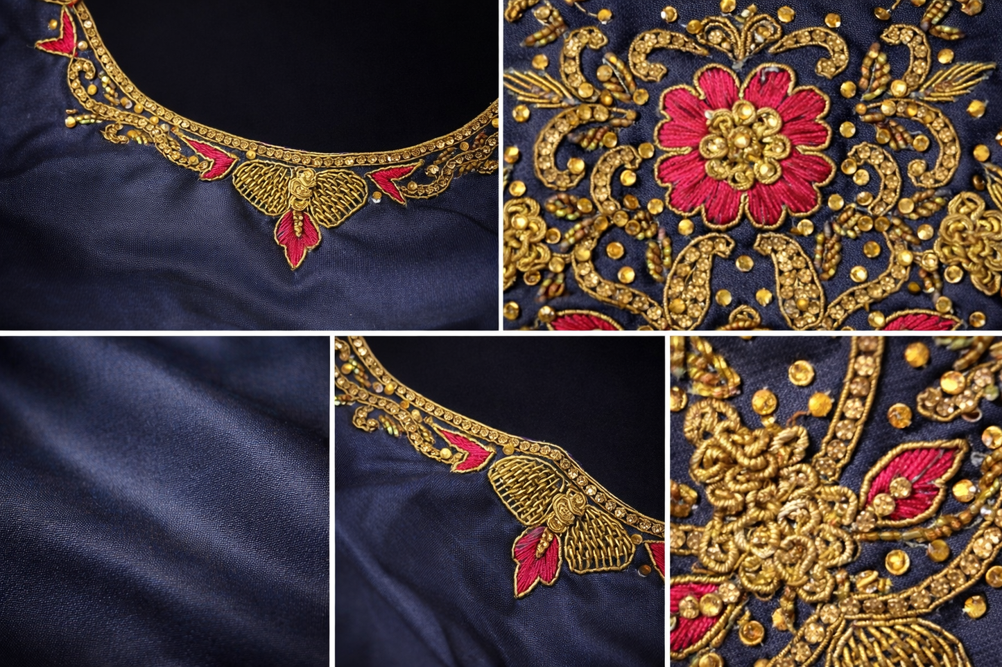 Midnight Blue Embroidered Anarkali Gown