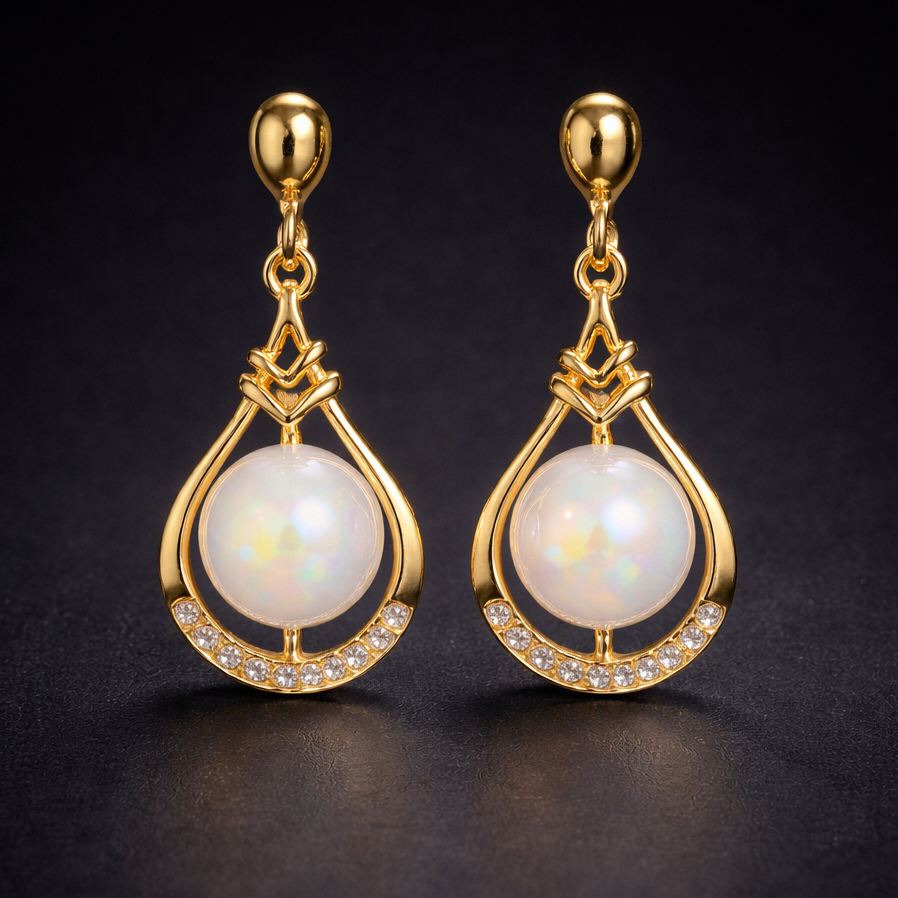 Pearl Radiance Gold-Tone Earrings
