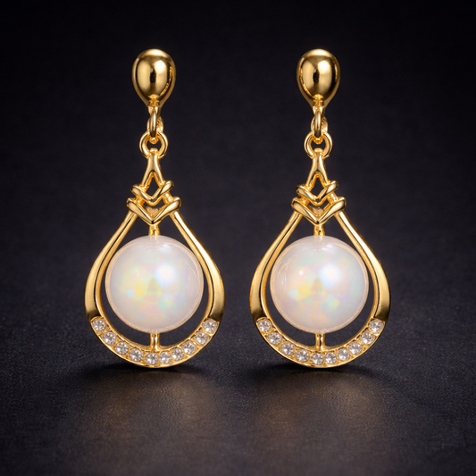 Pearl Radiance Gold-Tone Earrings
