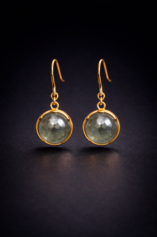 Elegant Ash Stone Drop Earrings