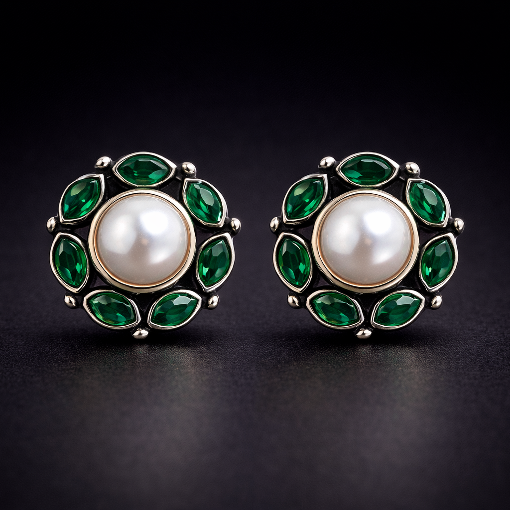 Royal Stone Pearl Studs