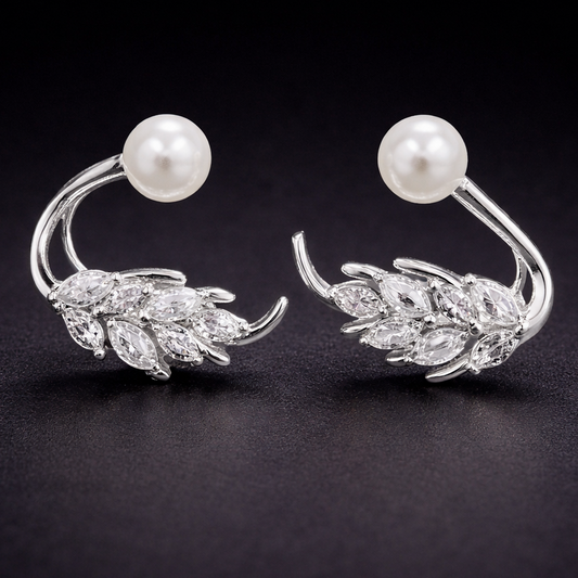 Silver Leaf Pearl Statement