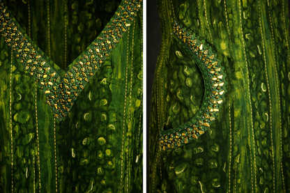 Emerald Green Printed Straight Kurti