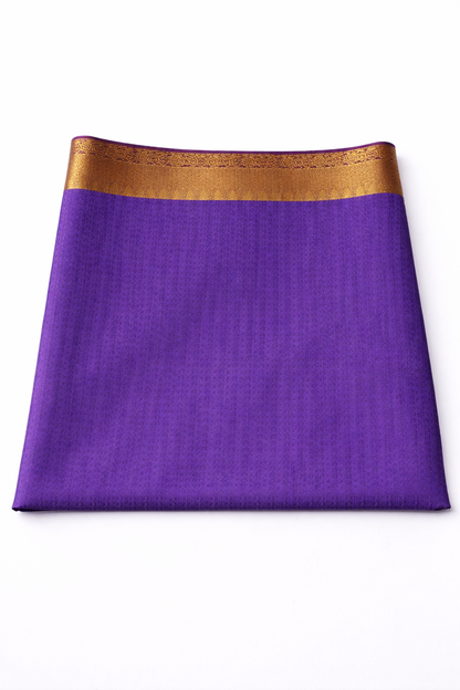 Teal Green Pochampally Silk Saree with Zari Border & Contrast Purple Designer Border