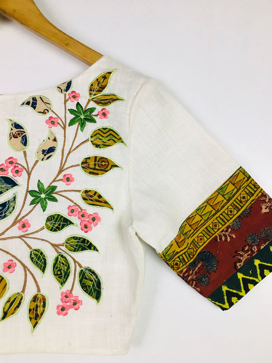 Applique Work Readymade Blouse Size 38 [expandable up to 42]