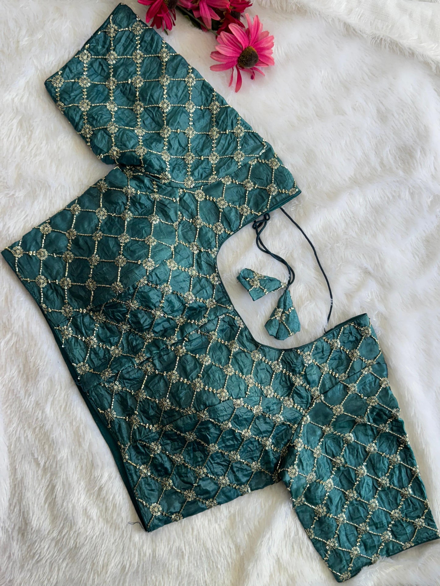 Designer Readymade Blouse with Sequin Work Size 36 [expandable up to 44]