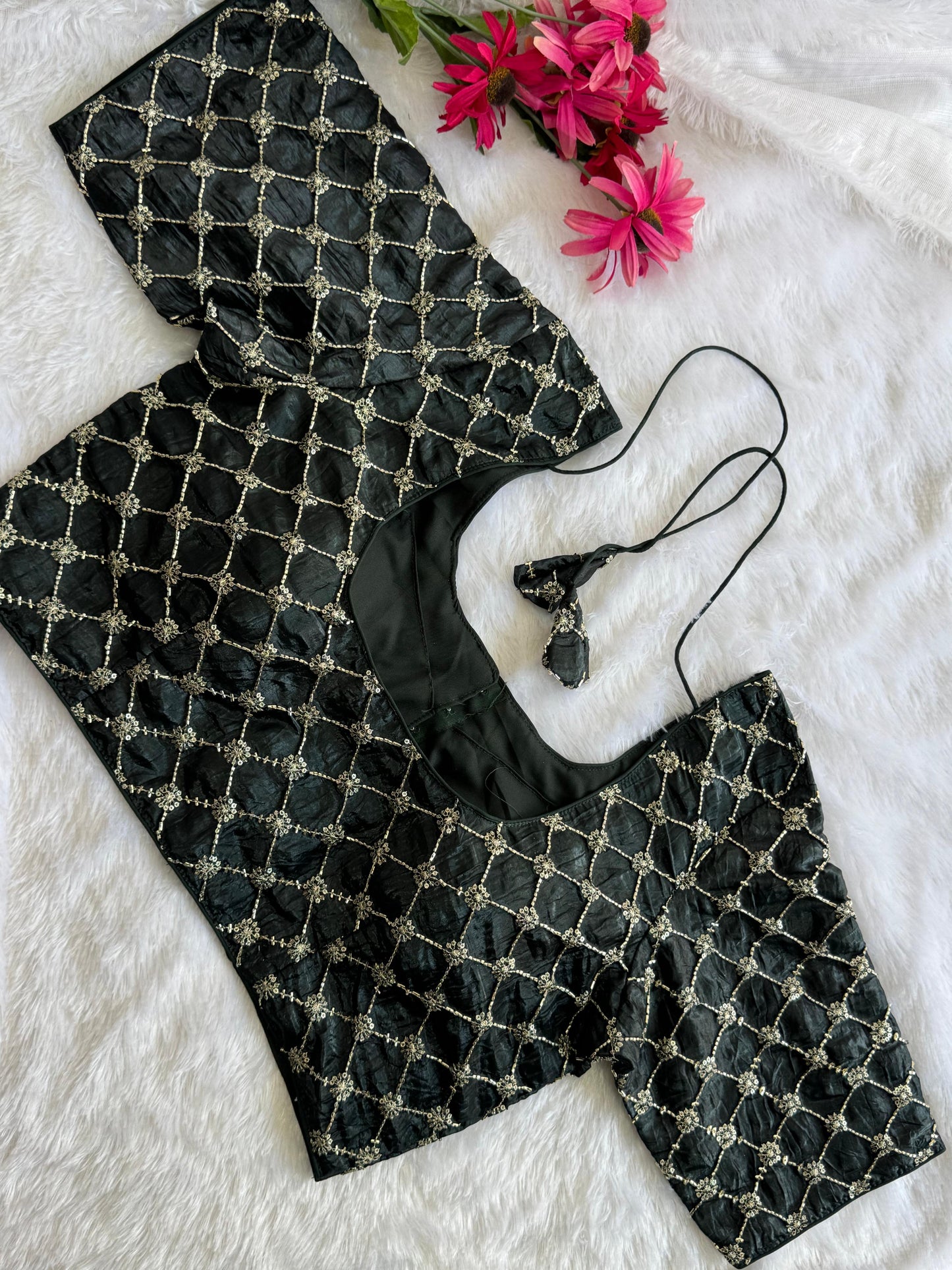 Designer Readymade Blouse with Sequin Work Size 36 [expandable up to 44]