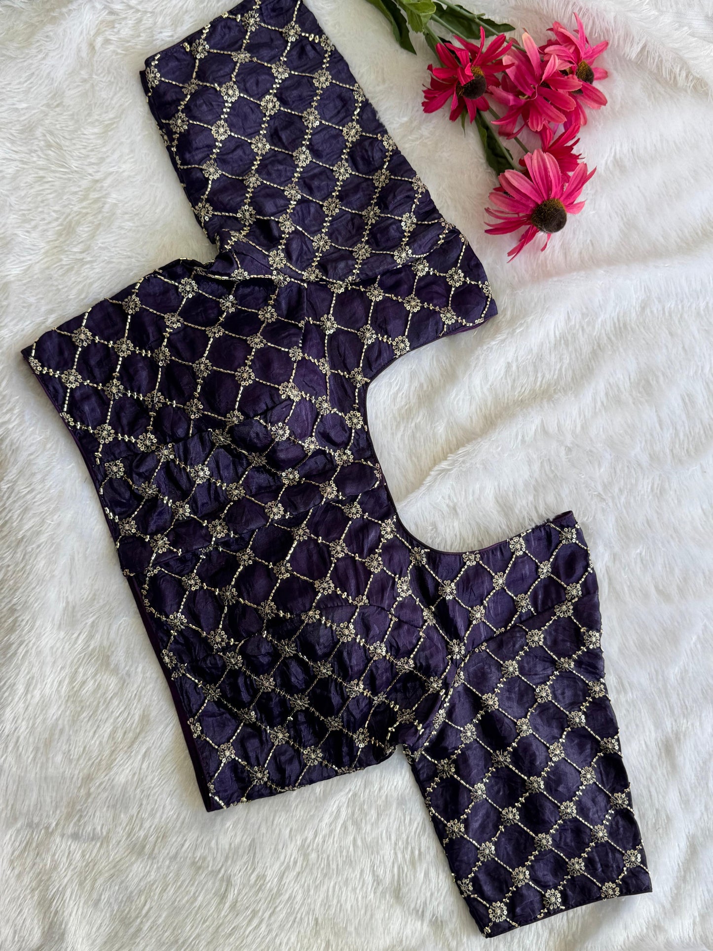 Designer Readymade Blouse with Sequin Work Size 36 [expandable up to 44]