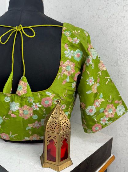 Designer Readymade Blouse with Sequin Work Size 30 [expandable up to 44]