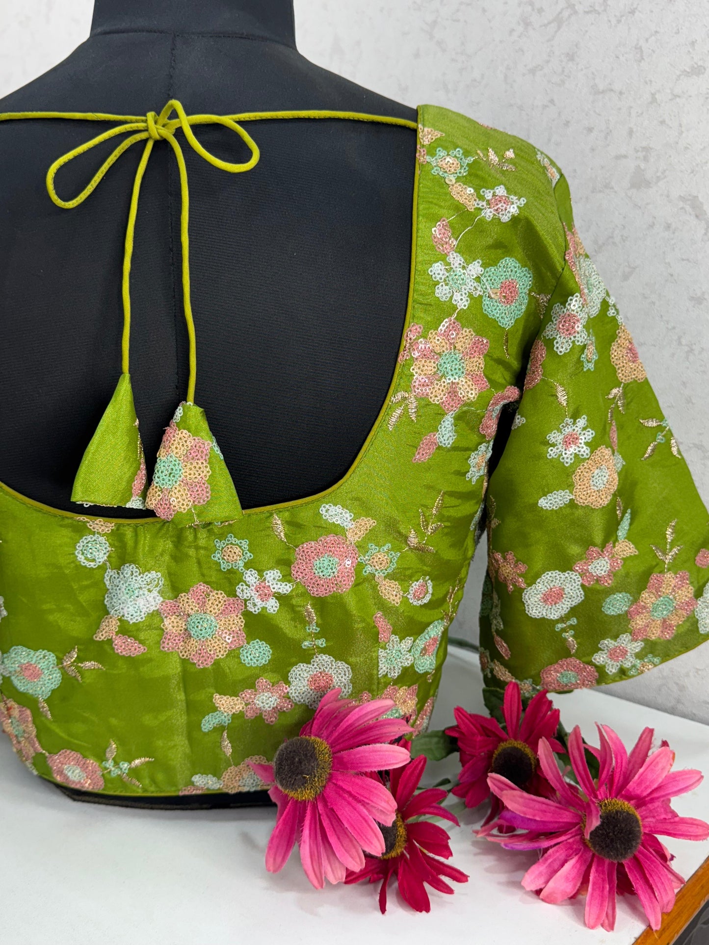 Designer Readymade Blouse with Sequin Work Size 30 [expandable up to 44]