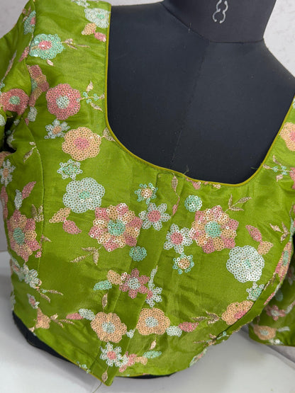 Designer Readymade Blouse with Sequin Work Size 30 [expandable up to 44]