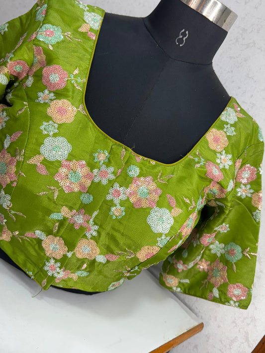Designer Readymade Blouse with Sequin Work Size 30 [expandable up to 44]