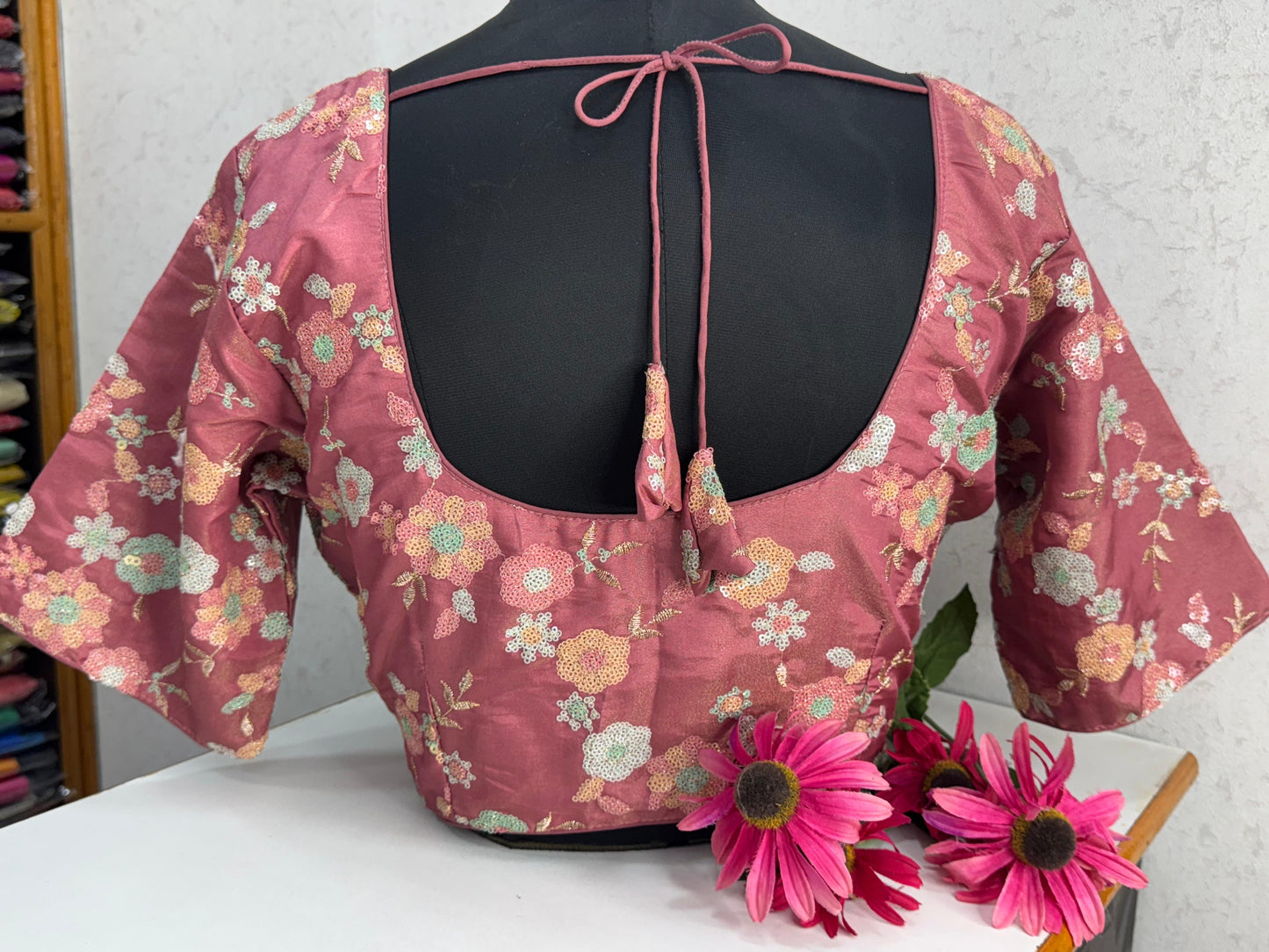 Designer Readymade Blouse with Sequin Work Size 30 [expandable up to 44]