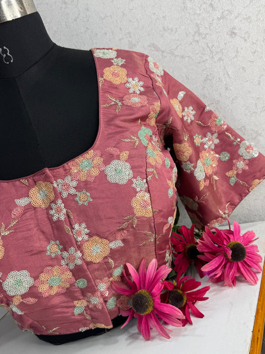 Designer Readymade Blouse with Sequin Work Size 30 [expandable up to 44]