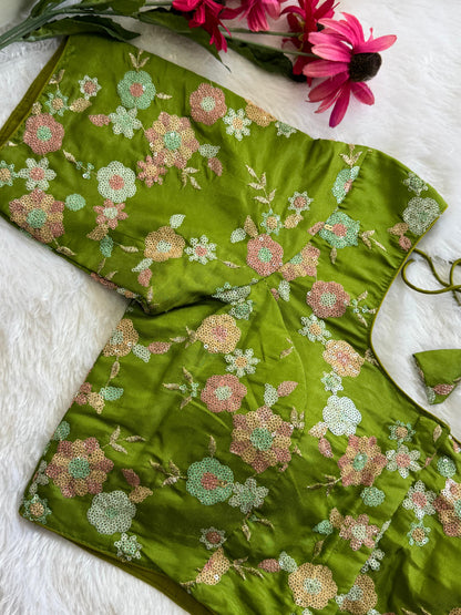 Designer Readymade Blouse with Sequin Work Size 30 [expandable up to 44]