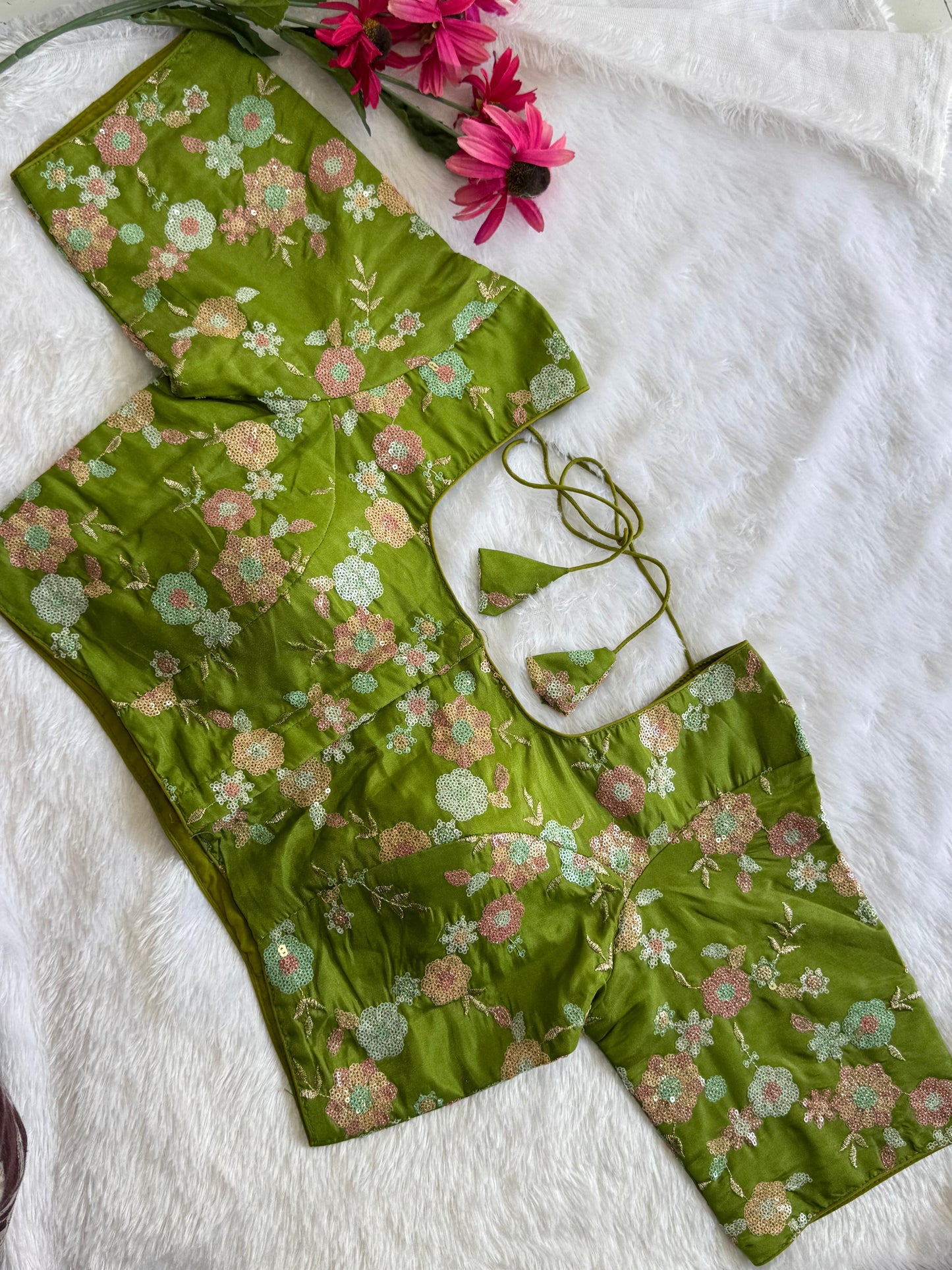 Designer Readymade Blouse with Sequin Work Size 30 [expandable up to 44]