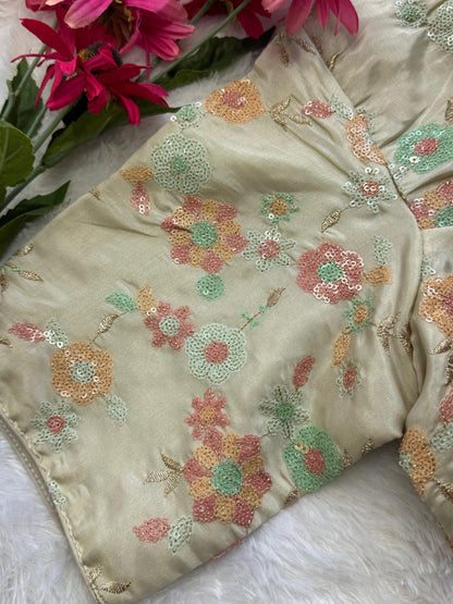 Designer Readymade Blouse with Sequin Work Size 30 [expandable up to 44]