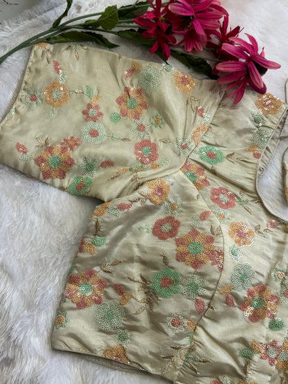 Designer Readymade Blouse with Sequin Work Size 30 [expandable up to 44]