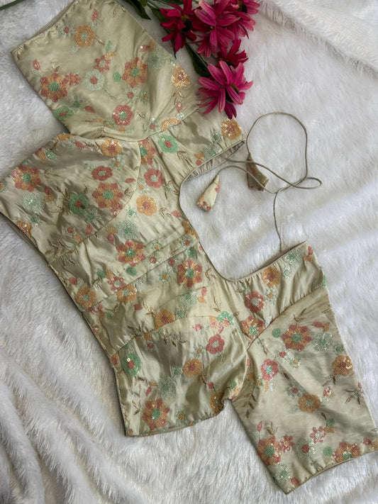 Designer Readymade Blouse with Sequin Work Size 30 [expandable up to 44]