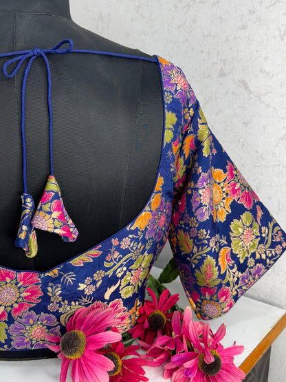 Premium Banarasi Multi Coloured Readymade Blouse Size 38 [expandable up to 42]