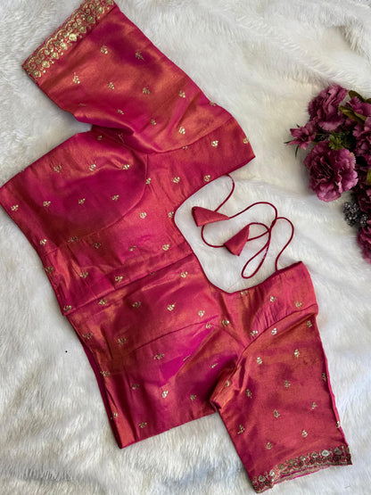 Tissue Banarasi Readymade Blouse Size 36 [expandable up to 40]