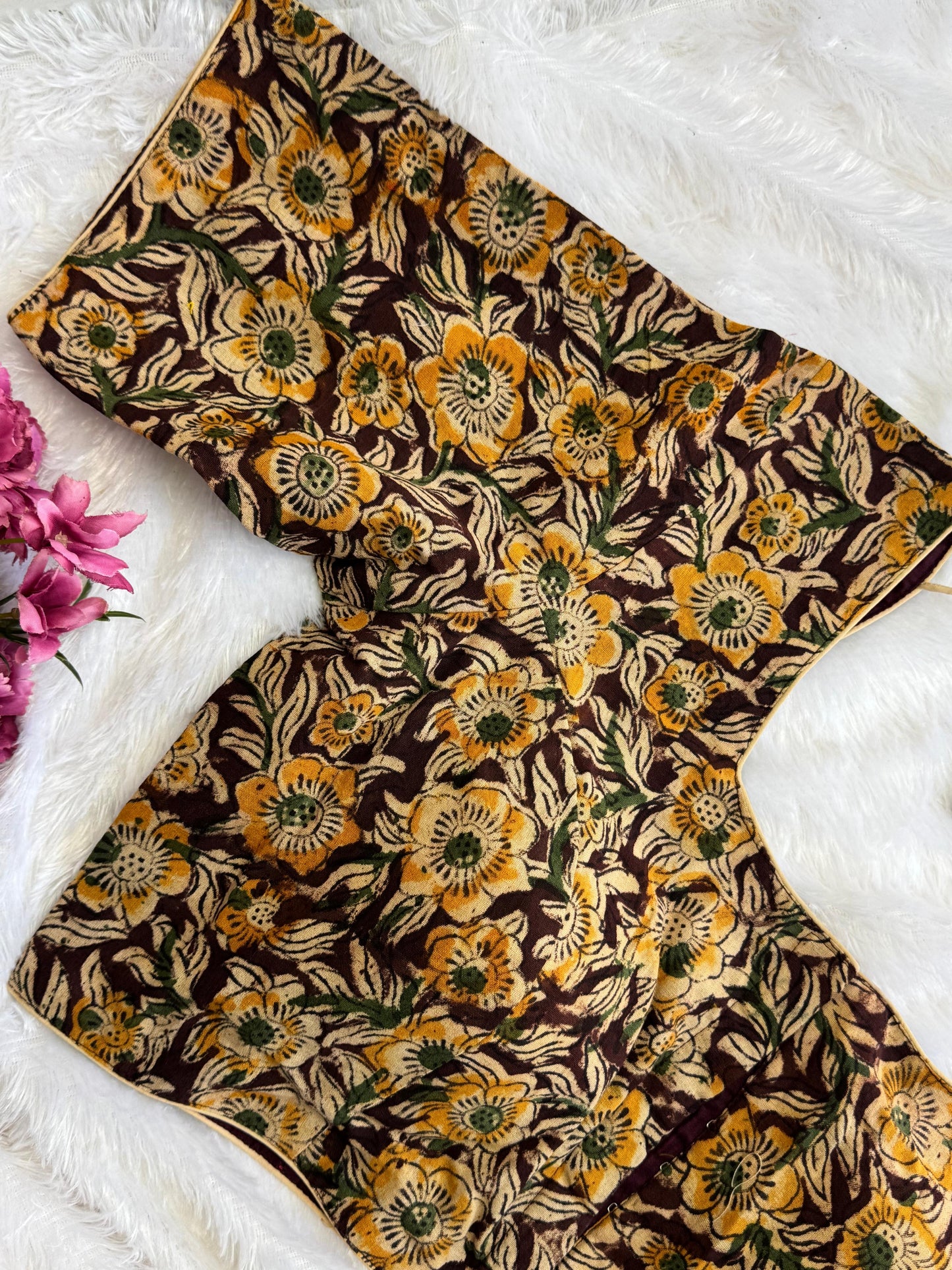 Pure Cotton Kalamkari Readymade Blouse Size 42 [expandable up to 46]