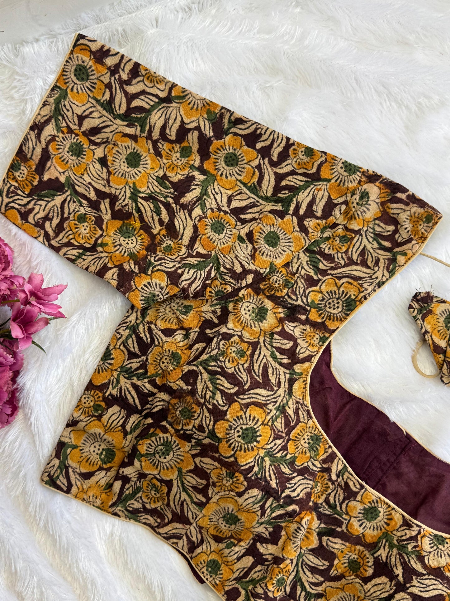 Pure Cotton Kalamkari Readymade Blouse Size 42 [expandable up to 46]