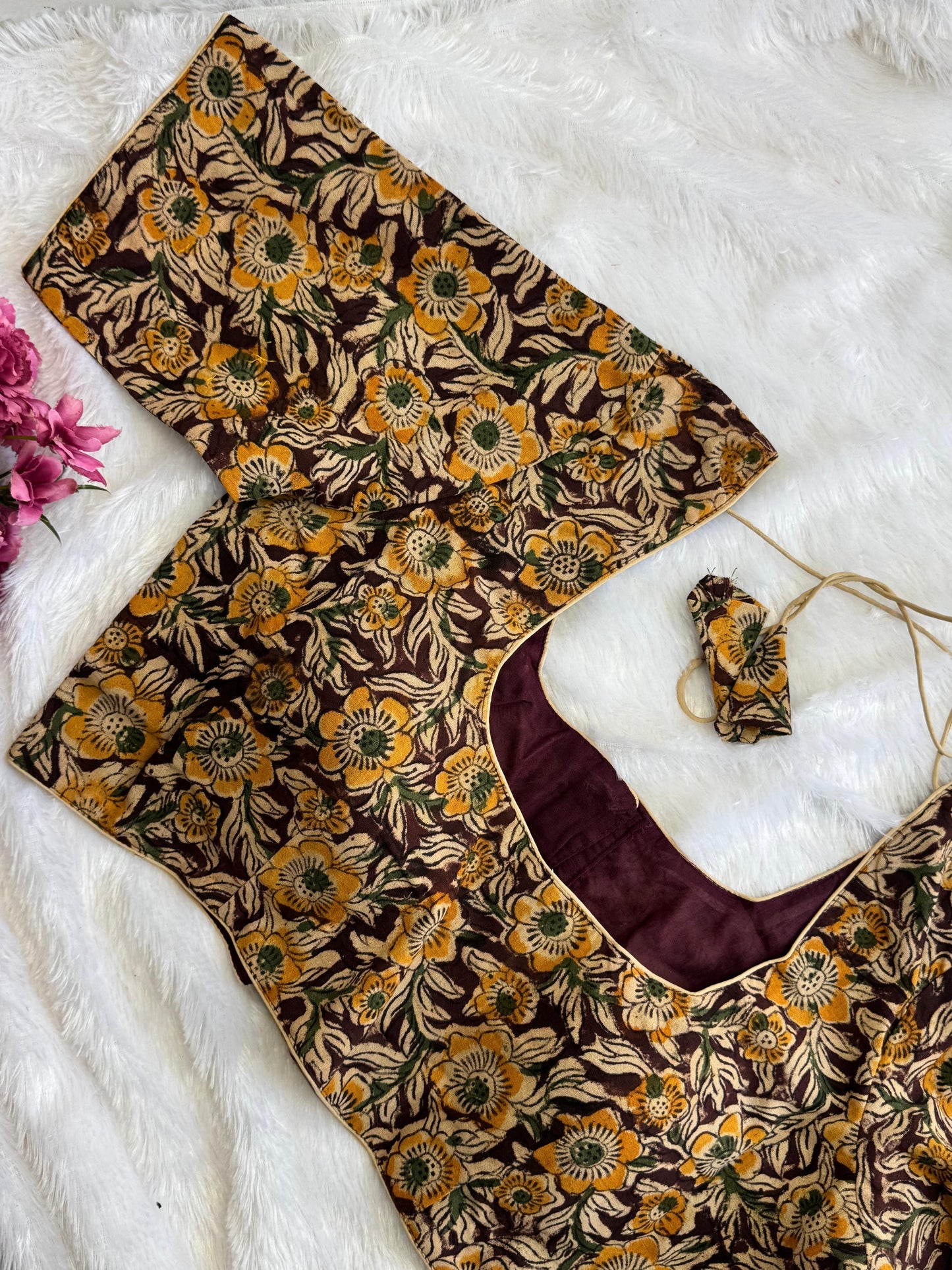 Pure Cotton Kalamkari Readymade Blouse Size 42 [expandable up to 46]
