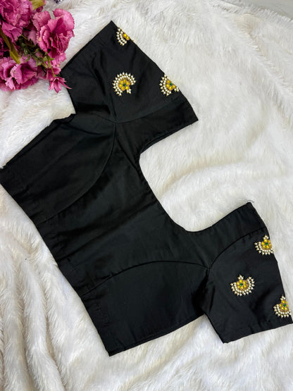 Black Aari Embroidery Blouse Size 34 [expandable up to 38]
