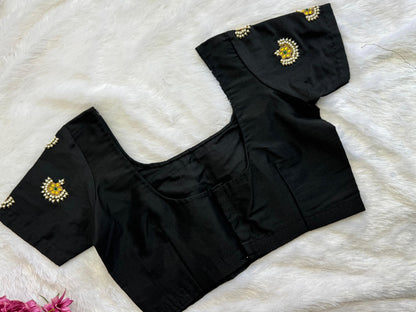 Black Aari Embroidery Blouse Size 34 [expandable up to 38]